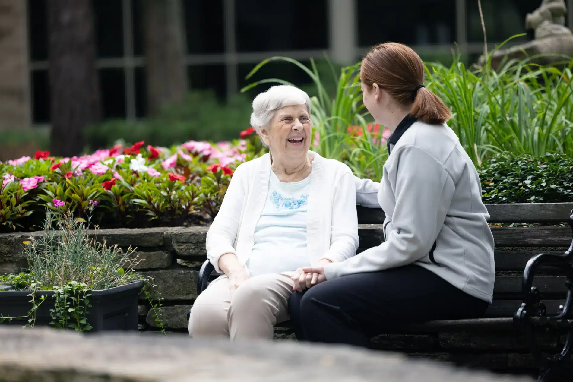 a woman receiving care from a health professional