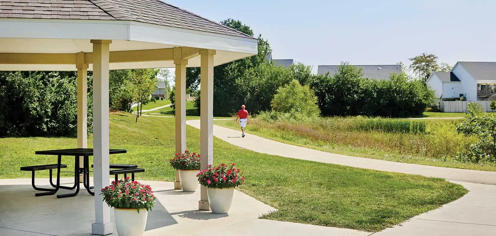 a gazebo outside at lutheran life